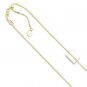 NANA 10 Karat Gold &amp; Sterling Silver 22&quot; Adjustable Box Chain, 0.60mm, 0.80mm, 1.00mm,White-Yellow-Rose