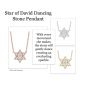 Star of David Dancing Stone Necklace Pendant in Sterling Silver made w/Swarovski Zirconia, Chain Attached
