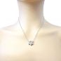 Star of David Dancing Stone Necklace Pendant in Sterling Silver made w/Pure Brilliance Zirconia, Chain Attached