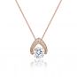Ultimate Omega Dancing Stone Necklace Pure Brilliance Zirconia Sterling Silver with .8mm 22” Adj Box Chain