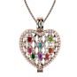 NANA Jewels Ultimate Heart of Hearts Mothers Locket Necklace Pendant in Sterling Silver &amp; Mother of Pearl