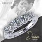 Lucita Anniversary Ring Simulated Diamond Zirconia Wedding Band 5 Stone 3.5mm Sterling Silver or 10K Gold