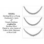 NANA Sterling Silver &amp; Graduated CZ 3/prong Tennis Necklace, 18&quot;, White, Yellow or Rose Gold Plated