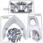 NANA Omega Dancing Stone Necklace Sterling Silver &amp; Pure Brilliance CZ with 0.8mm 22&quot; Adj Box Chain
