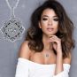 NANA Forever Love Dancing Stone Flower Pendant Necklace, Sterling Silver &amp; Pure Brilliance Zirconia