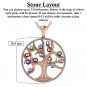 NANA Jewels Tree of Life Mother&#039;s Pendant with a CZ Bezel 1-13 Stones w/1mm 22&quot; Adj. Box Chain, in Sterling Silver, Solid 10K or 14K Gold