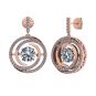 NANA Jewels Sterling Silver Circle Swirl Dancing Stone Earrings made with Pure Brilliance Zirconia