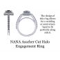 NANA Jewels Asscher Cut Halo Style Engagement Ring made with 7mm Pure Brilliance Zirconia Center