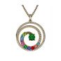NANA Jewels Swirl Birthstone Mothers Necklace For Women w/ 1 to 9 Birthstones in Silver, 10K, or 14K Gold