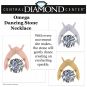 NANA Omega Dancing Stone Necklace Sterling Silver &amp; Pure Brilliance CZ with 0.8mm 22&quot; Adj Box Chain