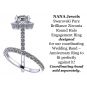 NANA Jewels Round Cut Halo Style Engagement Ring made with 8mm Pure Brilliance Zirconia Center
