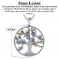 NANA Jewels Tree of Life Mother&#039;s Pendant with a CZ Bezel 1-13 Stones w/1mm 22&quot; Adj. Box Chain, in Sterling Silver, Solid 10K or 14K Gold