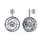 NANA Jewels Sterling Silver Circle Swirl Dancing Stone Earrings made with Pure Brilliance Zirconia