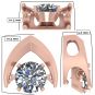 NANA Omega Dancing Stone Necklace Sterling Silver &amp; Pure Brilliance CZ with 0.8mm 22&quot; Adj Box Chain