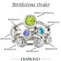 NANA  Bubble Mother&#039;s Ring with 1 to 7 Simulated Birthstones in Sterling Silver