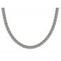 Sterling Silver &amp; CZ 4 prongs Tennis Necklace, 18&quot;, White, Yellow or Rose Gold Plated