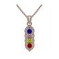 NANA Jewels Halo Tower Mother&#039;s Necklace w/ 3 to 6 Simulated Birthstones in Silver, 10K, or 14K Gold