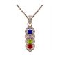 NANA Jewels Halo Tower Mother&#039;s Necklace w/ 3 to 6 Simulated Birthstones in Silver, 10K, or 14K Gold