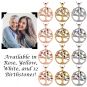 NANA Jewels Tree of Life Mother&#039;s Pendant 1-12 Stones with a 1mm 22&quot; Adj. Box Chain, in Sterling Silver, Solid 10K or 14K Gold