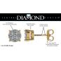 Diamond Stud Earrings 9stone Cluster 14kt Gold-Lab Created Diamonds-1 carat to 4 carat total weight look