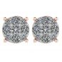 Diamond Stud Earrings 9stone Cluster 14kt Gold-Lab Created Diamonds-1 carat to 4 carat total weight look
