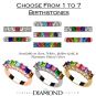 NANA Jewels Princess Cut Lucita Style 1 to 7 Birthstones - Mother&#039;s Birthstone Ring in Sterling Silver, Solid 10k or 14k Gold