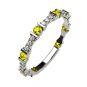 Central Diamond Center Sterling Silver Stackable Birthstone Ring Band w/ Round Cut Simulated Birthstones, Gold Plated