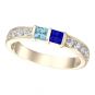 NANA Princess w/Side CZ Couples 2 Stone Ring w/Simulated Birthstones in Silver, 10K or 14K Gold