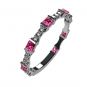 Central Diamond Center Sterling Silver Stackable Birthstone Ring Band w/Princess Cut Simulated Birthstones, Gold Plated