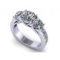 3 Stone Past, Present, &amp; Future Ring w/ 2.50ctw Pure Brilliance Zirconia in 10K or 14K Gold