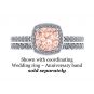 2.00ct Simulated Morganite Round Halo Engagement Ring w/ Pure Brilliance Zirconia in Sterling Silver