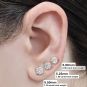 14K Solid Gold Post &amp; Sterling Silver 4 Prong Pure Brilliance Zirconia CZ Stud Earrings 1.00ctw - 8.00ctw