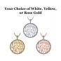 Central Diamond Center Shema Partial Prayer Pendant Necklace 17mm, Sterling Silver &amp; Gold Plated w/ Pure Brilliance Zirconia CZ
