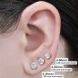 14K Solid Gold Post &amp; Sterling Silver 4 Prong Pure Brilliance Zirconia CZ Stud Earrings 1.00ctw - 8.00ctw