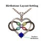 NANA Jewels Infinity Love Mother &amp; Child Necklace w/ 1-5 Simulated Birthstones in Silver, 10K, or 14K Gold (B)