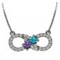 NANA Infinity Couples 2 Stones Pendant w/His and Hers Pure Brilliance Simulated Birthstones &amp; 18&quot; Adj. Chain