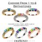 NANA Jewels Princess w/CZs on 3 sides Mother&#039;s Rings 1-6 Stone in Sterling Silver, 10k or 14k, White Yellow or Rose Gold