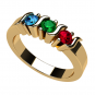 NANA Jewels S-Bar Mother&#039;s Ring with 1 to 6 Birthstones in Sterling Silver, 10k or 14k White, Yellow or Rose Gold