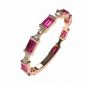 Central Diamond Center Stackable Birthstone Ring Band w/ Simulated Birthstones, Sterling Silver