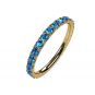 Sterling Silver Stackable Birthstone Ring Band w/ All Rounds Simulated Birthstones, Gold Plated
