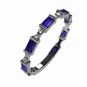 Central Diamond Center Stackable Birthstone Ring Band w/ Simulated Birthstones, Sterling Silver