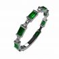 Central Diamond Center Stackable Birthstone Ring Band w/ Simulated Birthstones, Sterling Silver