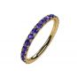 Central Diamond Center Sterling Silver Stackable Birthstone Ring Band w/ All Rounds Simulated Birthstones, Gold Plated