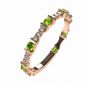 Central Diamond Center Sterling Silver Stackable Birthstone Ring Band w/ Round Cut Simulated Birthstones, Gold Plated