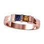 NANA Princess Couples 2 Stone Ring w/ Simulated Birthstones in Solid 14K Gold