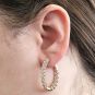 Zsa Zsa Oval Hoop Earrings Simulated Diamond-Silver Hoop Earrings Pure Brilliance Zirconia white-yellow &amp; rose