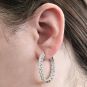 Zsa Zsa Oval Hoop Earrings Simulated Diamond-Silver Hoop Earrings Pure Brilliance Zirconia white-yellow &amp; rose