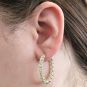 Zsa Zsa Oval Hoop Earrings Simulated Diamond-Silver Hoop Earrings Pure Brilliance Zirconia white-yellow &amp; rose