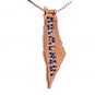 Central Diamond Center Israel Map Necklace/Pendant-Sterling Silver Am Israel Chai on Back Side-3D Map of Israel Large &amp; Small