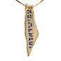 Central Diamond Center Israel Map Necklace/Pendant-Sterling Silver Am Israel Chai on Back Side-3D Map of Israel Large &amp; Small